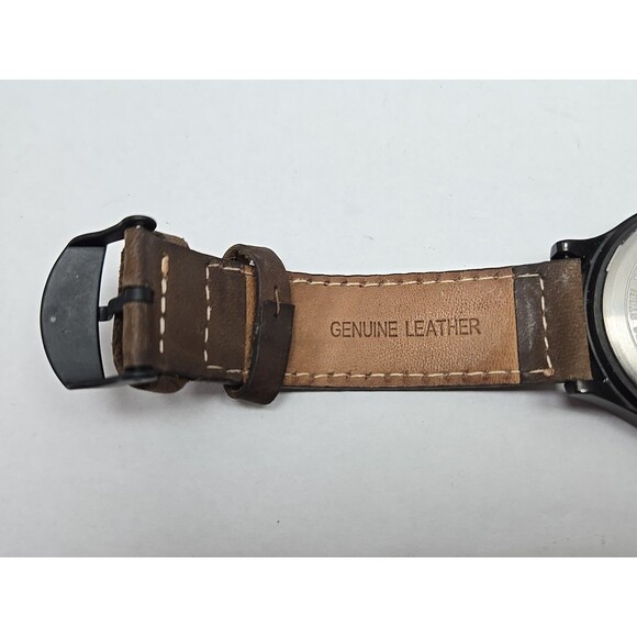 Timex Expedition Scout 40mm Cream Date Field Watch Brown Leather New Battery - Picture 10 of 13